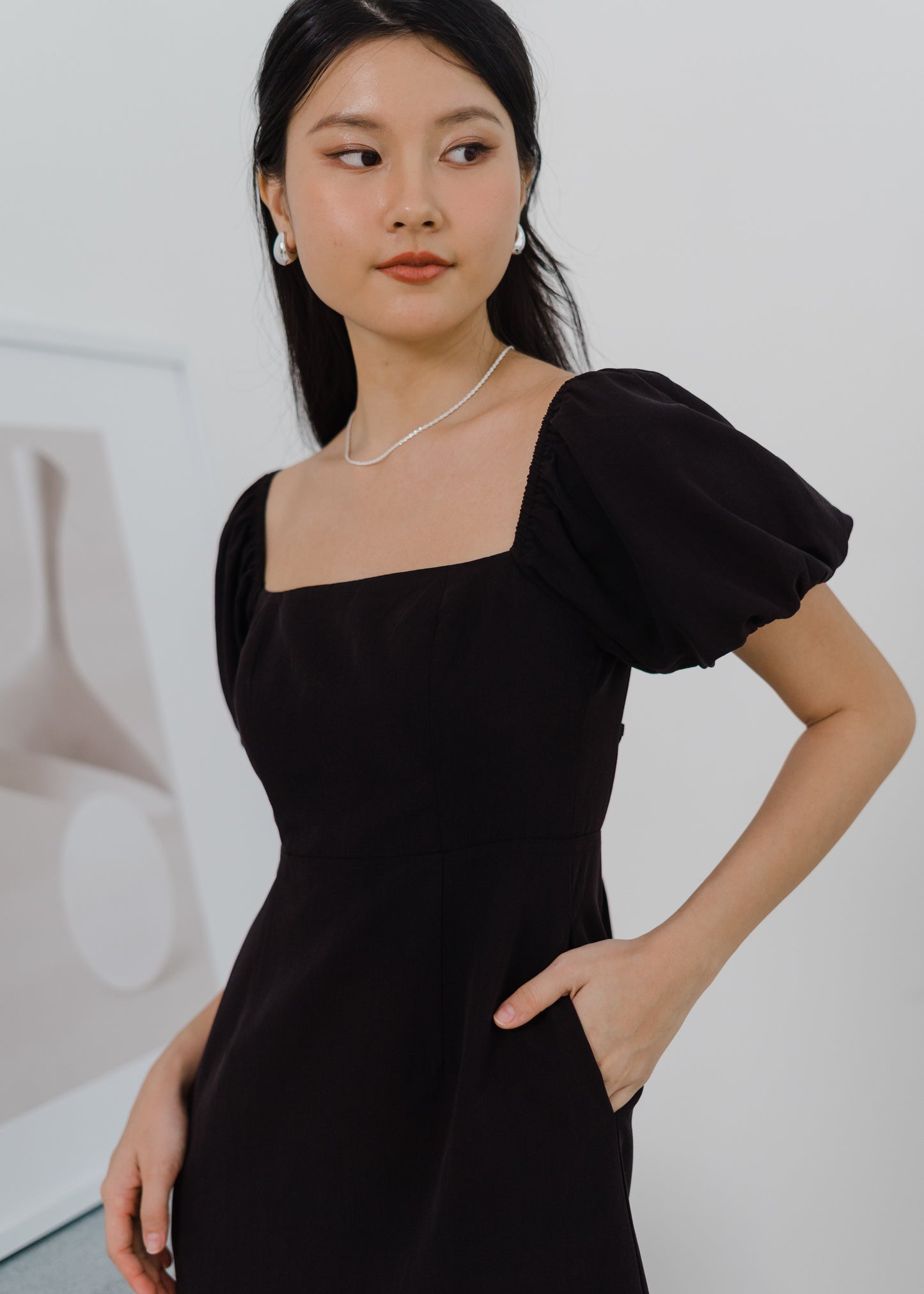 Kora Tie-Back Dress in Black