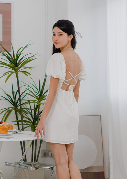 Kora Tie-Back Dress in White